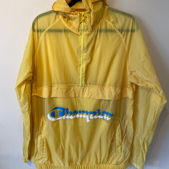 Champions shadow script sunny yellow large windbreaker… - Picture 3 of 7